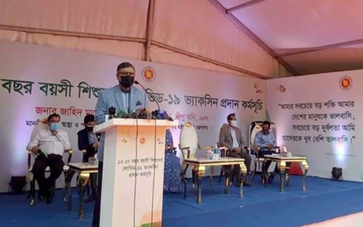 ১২ বছরের কম বয়সীদের এখনই টিকা নয় : স্বাস্থ্যমন্ত্রী