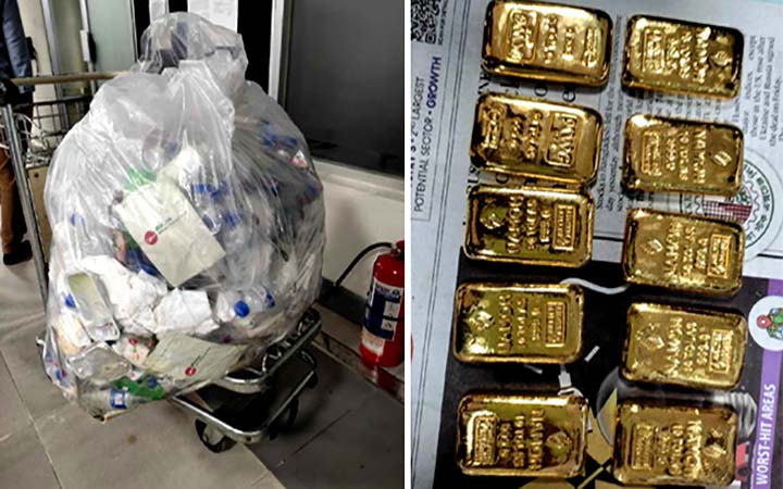 কোটি টাকার স্বর্ণ মিলল বিমানের ময়লার ট্রলিতে