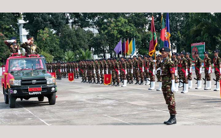 অর্ডন্যান্স কোর এর রিক্রুট ব্যাচের শপথ গ্রহণ ও সমাপনী কুচকাওয়াজ অনুষ্ঠিত