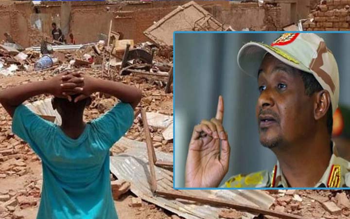 বোমা বন্ধ না হলে আলোচনা নয় : সুদানের জেনারেল হেমেডটি