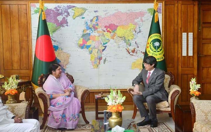 স্পিকারের সাথে জাপানের রাষ্ট্রদূত ইওয়ামা কিমিনোরি'র সৌজন্য সাক্ষাৎ