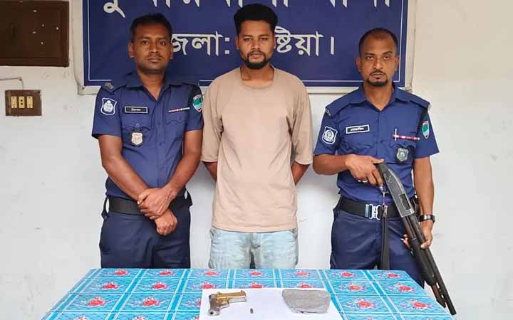দুলাভাইকে বিদেশি পিস্তল দেখিয়ে হুমকি, শ্যালক আটক