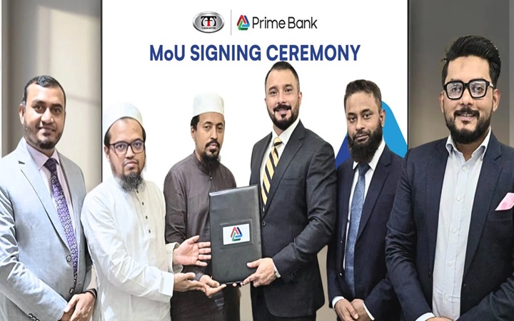 প্রাইম ব্যাংক ও তিজারাহ অটোমোবাইলসের মধ্যে চুক্তি স্বাক্ষর