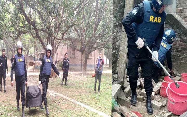 চাঁপাইনবাবগঞ্জে পরিত্যক্ত বাড়ি থেকে ৪১ ককটেল উদ্ধার