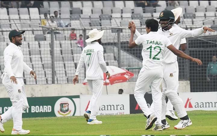 তাইজুলের ব্যাক টু ব্যাক আঘাতে খেলায় ফিরল টাইগাররা
