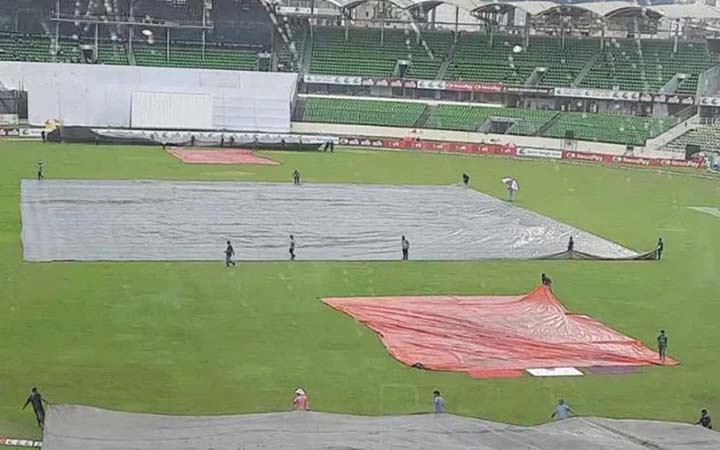 মিরপুর টেস্টে বৃষ্টির হানা, বন্ধ খেলা