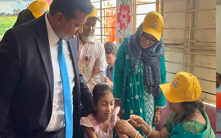 নারায়ণগঞ্জে টাইফয়েড টিকাদান ক্যাম্পেইন শুরু