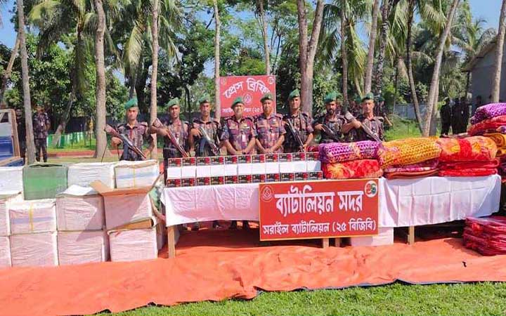 ব্রাহ্মণবাড়িয়ায় সাড়ে ১২ কোটি টাকার চোরাচালানী মালামাল জব্দ