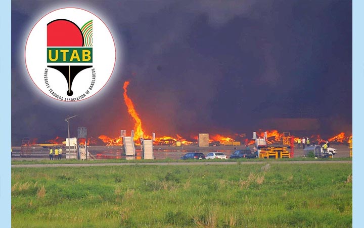 বিমানবন্দরে অগ্নিকাণ্ড: ইউট্যাবের উদ্বেগ, নির্বাচনের আগে ষড়যন্ত্রের আশঙ্কা