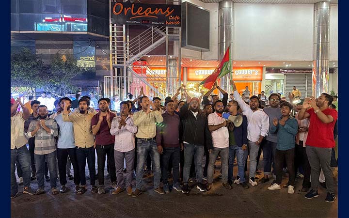 উত্তরার ২১ পয়েন্টে যুবদল স্বেচ্ছাসেবক ও ছাত্রদলের অবস্থান