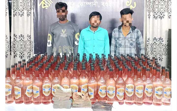 বগুড়ায় যৌথ অভিযানে বিপুল পরিমাণ মাদক উদ্ধার, গ্রেপ্তার ৩