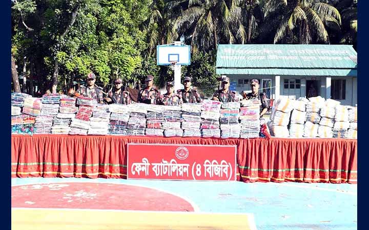 ফেনী সীমান্তে কোটি টাকার ভারতীয় পণ্য জব্দ