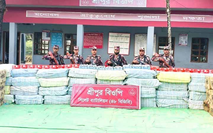 সিলেট সীমান্তে সাড়ে ৫ কোটি টাকার ভারতীয় পণ্য জব্দ