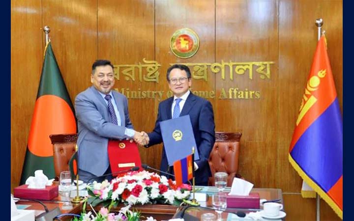 বাংলাদেশ ও মঙ্গোলিয়ার মধ্যে ভিসা অব্যাহতি চুক্তি স্বাক্ষরিত