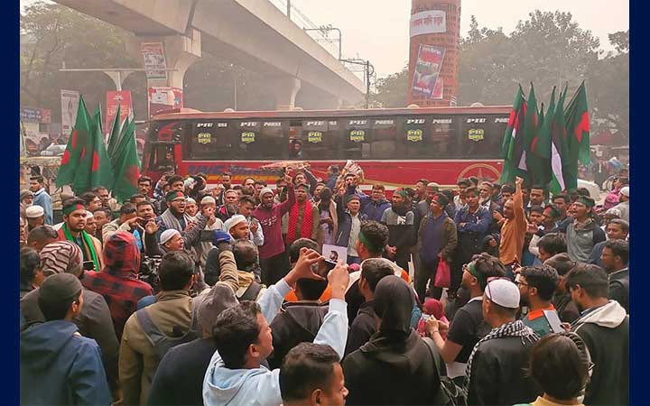 মার্চ ফর ইনসাফ, শাহবাগে ইনকিলাব মঞ্চের কর্মীরা