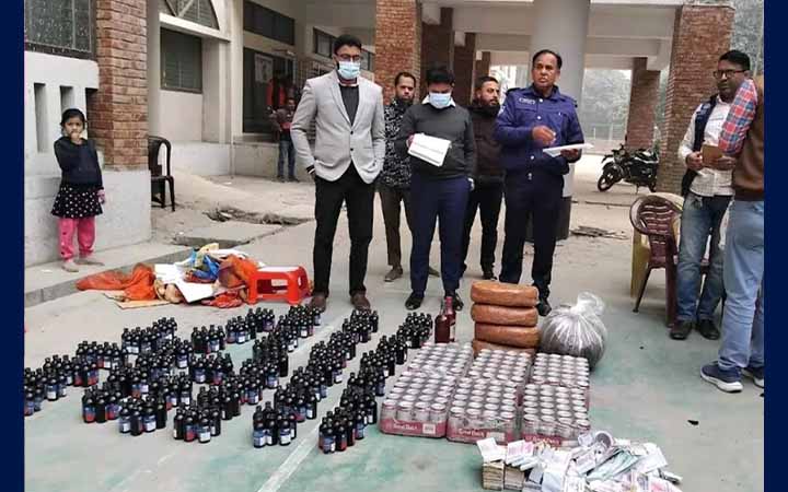 মুন্সীগঞ্জে আদালতের নির্দেশে বিপুল পরিমাণ মাদক ধ্বংস