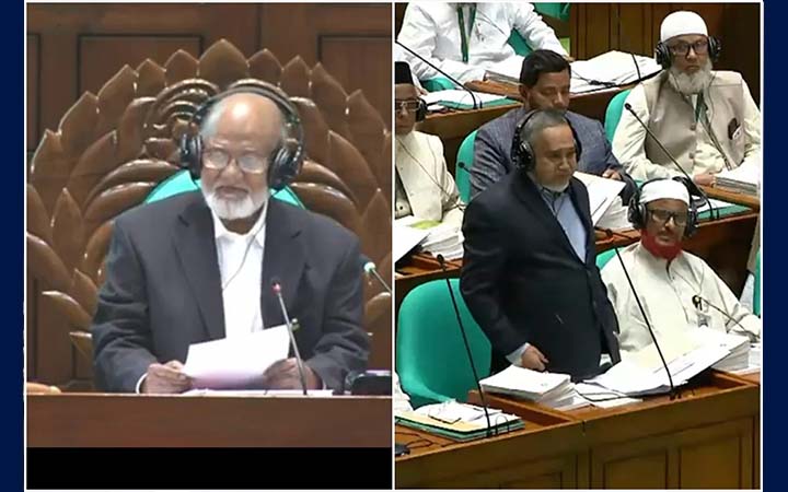 সভাপতি হিসেবে মোশাররফ হোসেনের নাম প্রস্তাবকে বিরোধী দলের সমর্থন