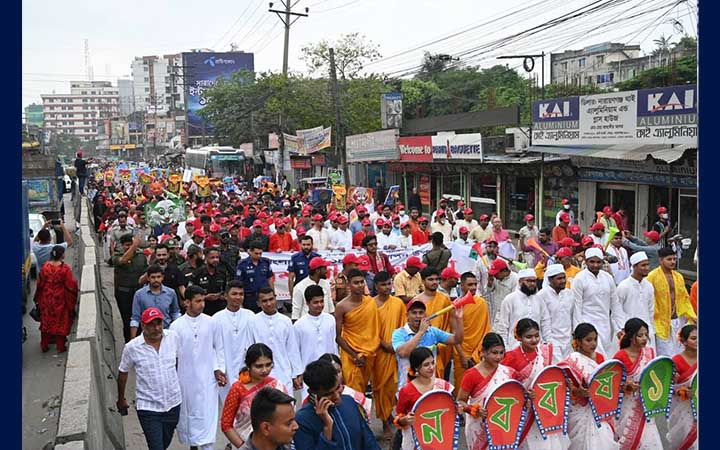 বর্ণিল আয়োজনে দিনাজপুরে পহেলা বৈশাখ উদযাপন