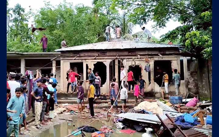 সিলেটে শিশু হত্যায় অভিযুক্তের বাড়িতে হামলা