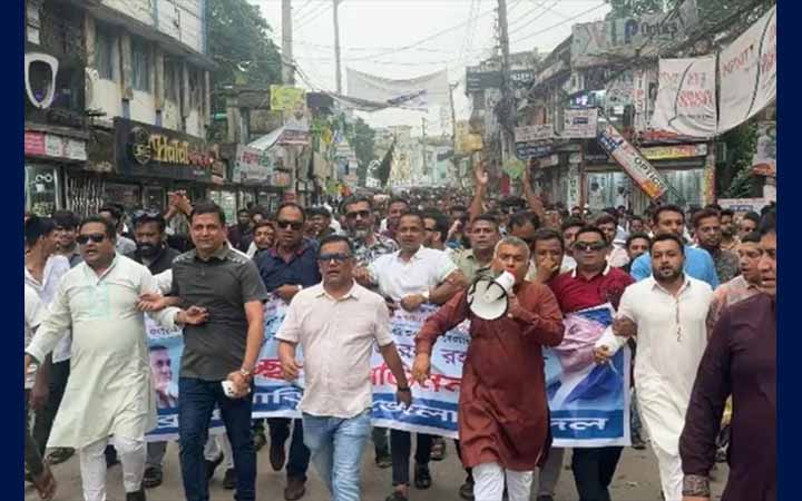 নবগঠিত কেন্দ্রীয় কমিটিকে স্বাগত জানিয়ে ব্রাহ্মণবাড়িয়ায় যুবদলের আনন্দ মিছিল