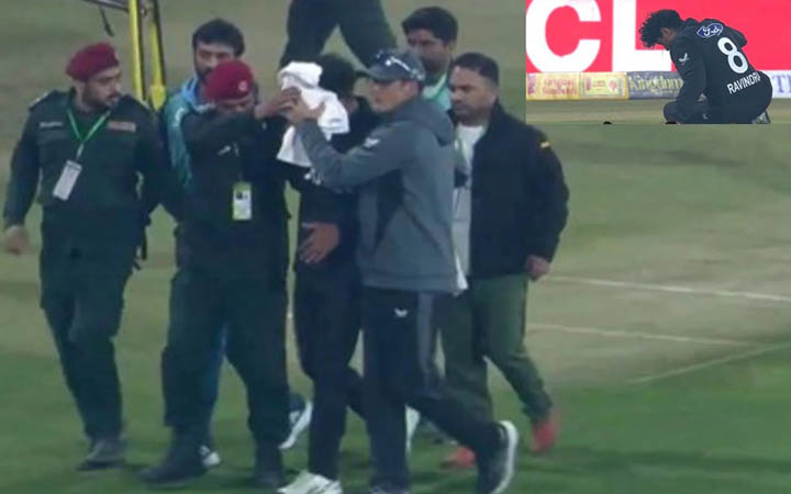 ক্যাচ ধরতে গিয়ে আহত হলেন রাচিন রবীন্দ্র