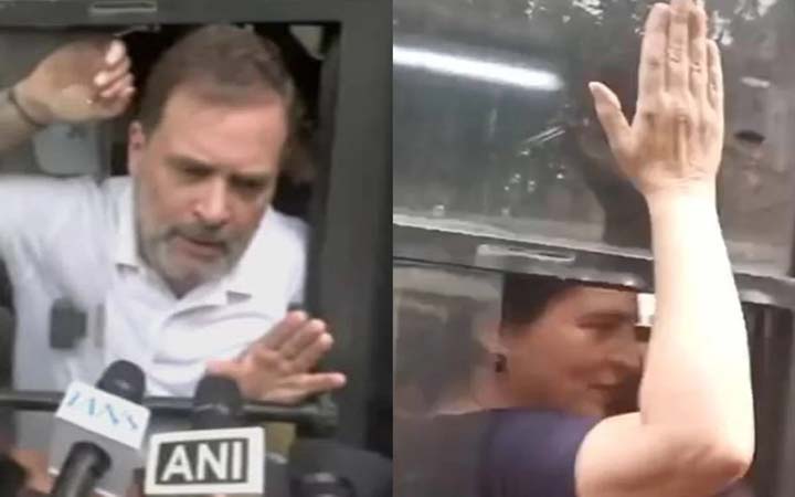 দিল্লিতে রাহুল ও প্রিয়াঙ্কা গান্ধী আটক