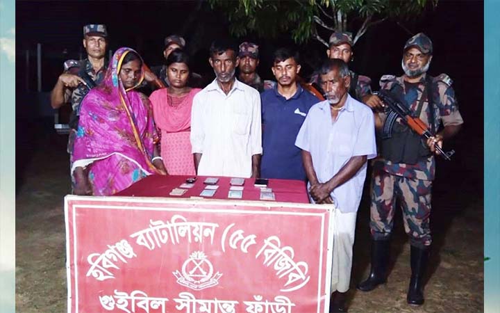 হবিগঞ্জ সীমান্তে স্বামী-স্ত্রীসহ পাঁচ বাংলাদেশি আটক