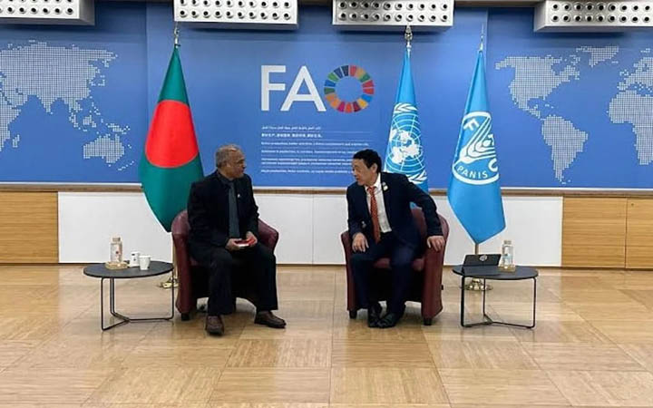 এফএও মহাপরিচালকের সঙ্গে কৃষি উপদেষ্টা জাহাঙ্গীর আলমের বৈঠক