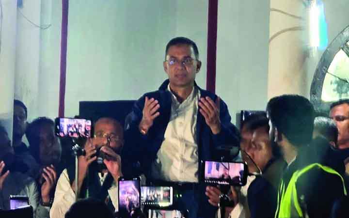 শ্বশুরবাড়ি থেকে ধানের শীষের প্রচার শুরু করলেন তারেক রহমান