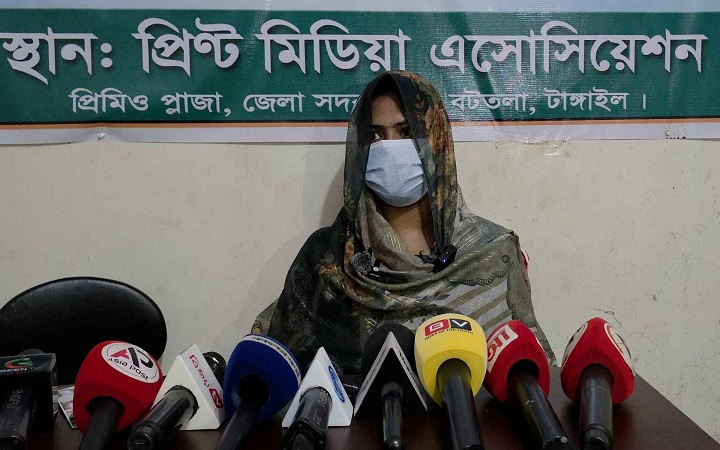 টাঙ্গাইলে নির্যাতন ও পরকীয়ার অভিযোগে স্বামীর বিরুদ্ধে সংবাদ সম্মেলন