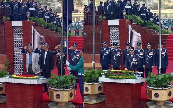 রাজারবাগ পুলিশ স্মৃতিসৌধে স্বরাষ্ট্র উপদেষ্টা ও আইজিপির শ্রদ্ধা