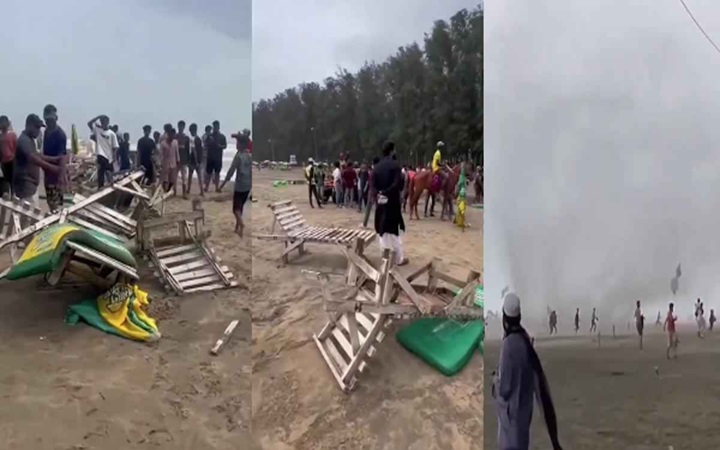 কক্সবাজার সৈকতে হঠাৎ টর্নেডো, আতঙ্কে অনেক পর্যটক