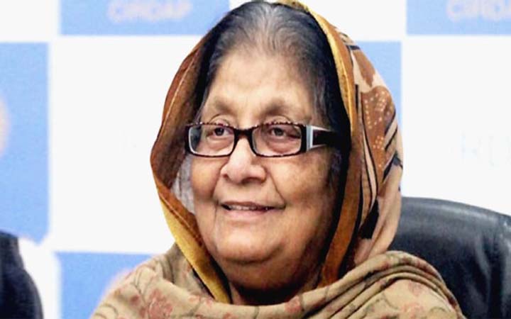 সৈয়দা সাজেদা চৌধুরীর ইন্তেকাল, বাদ জোহর জানাজা