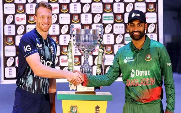 বাংলাদেশ-ইংল্যান্ড ওয়ানডে সিরিজের ট্রফি উন্মোচন