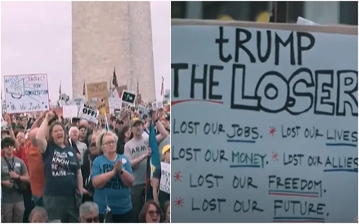 ট্রাম্প-মাস্কবিরোধী বিক্ষোভে উত্তাল আমেরিকা