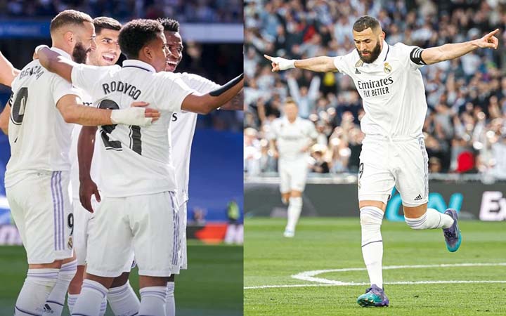 সাত মিনিটে বেনজেমার হ্যাটট্রিক, রিয়াল জিতল ৬-০ গোলে!