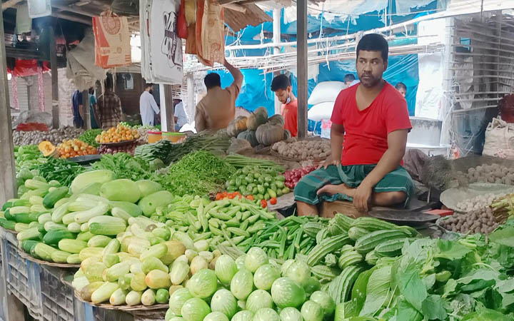 হিলিতে কমেছে কাঁচামরিচ ও পেঁয়াজের দাম