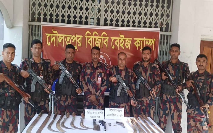 কুষ্টিয়ার দৌলতপুরে বিজিবির ড্রোন অভিযানে অস্ত্র উদ্ধার