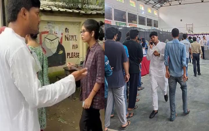 নিয়ম ভেঙে ভোট কেন্দ্রে ঢুকে পড়লেন আবিদুল