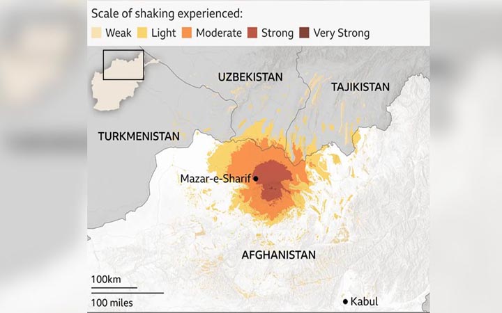 আফগানিস্তানে ভূমিকম্পে নিহত বেড়ে ২৭, আহত ৫৩০