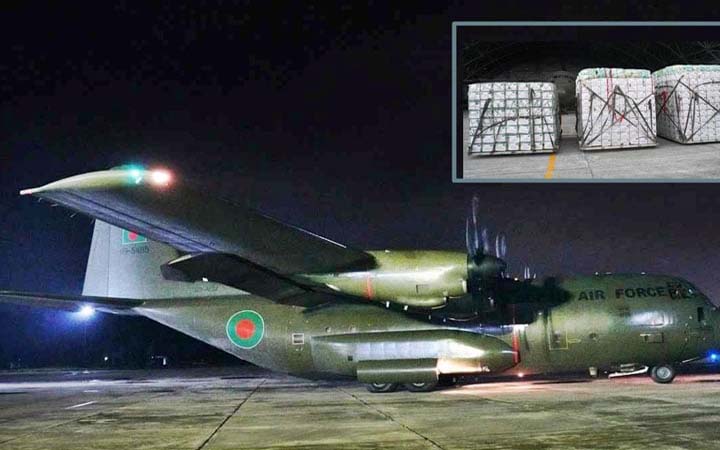 লিবিয়ার পথে বিমান বাহিনীর ত্রাণ-ওষুধ