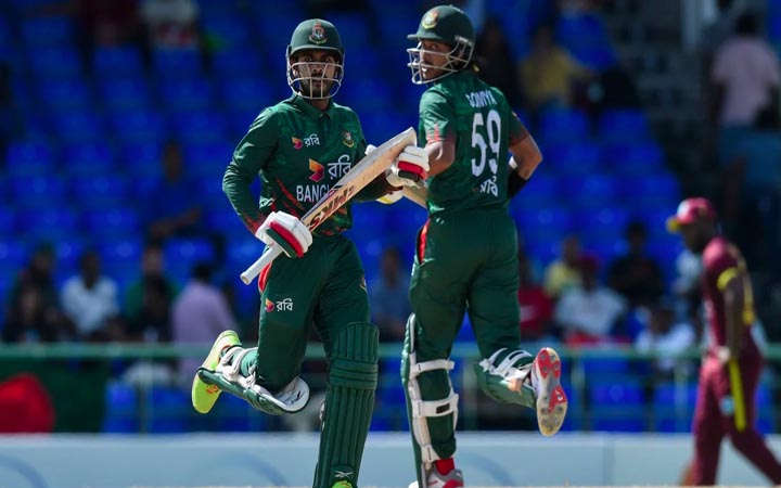 চার ফিফটিতে উইন্ডিজদের বিপক্ষে চ্যালেঞ্জিং পুঁজি টাইগারদের