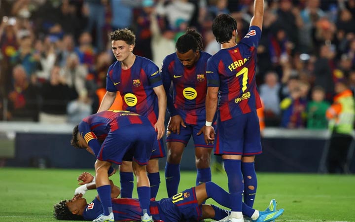 ইয়ামালের গোলে ঘাম ঝরানো জয় বার্সেলোনার