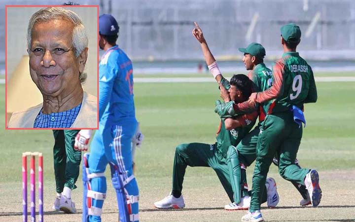 শিরোপাজয়ী অনূর্ধ্ব ১৯ ক্রিকেট দলকে প্রধান উপদেষ্টার অভিনন্দন