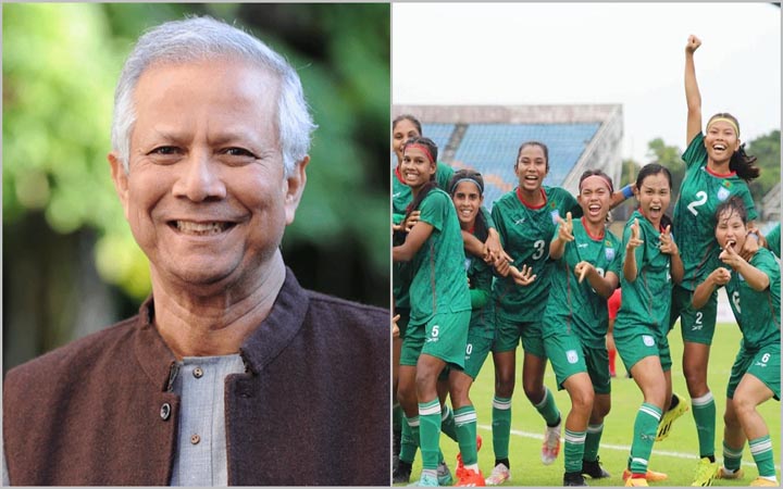 নারী ফুটবল দলকে প্রধান উপদেষ্টার অভিনন্দন