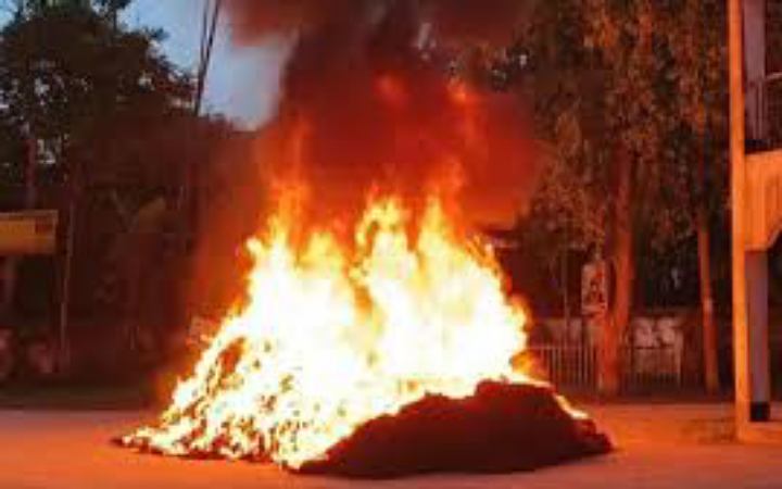 চলনবিলে অবৈধ জাল পুড়িয়ে ধ্বংস