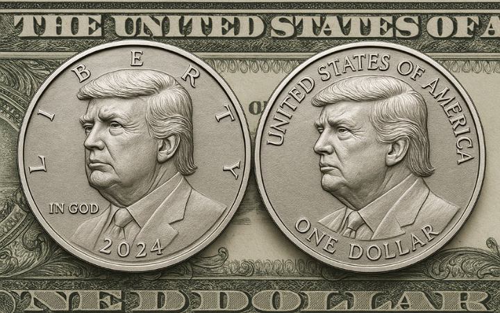 ডলারের দুই পাশে ট্রাম্পের ছবি, নতুন 'কয়েন' আনছে যুক্তরাষ্ট্র