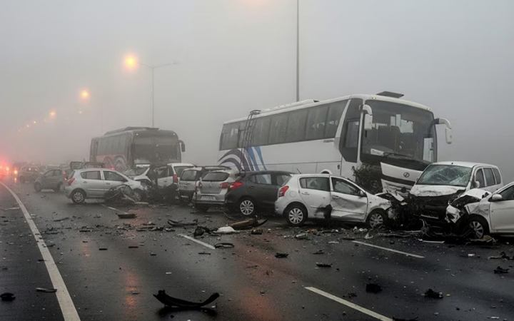 ভারতে ঘন কুয়াশায় ভয়াবহ দুর্ঘটনার কবলে অসংখ্য বাস-ট্রাক-গাড়ি