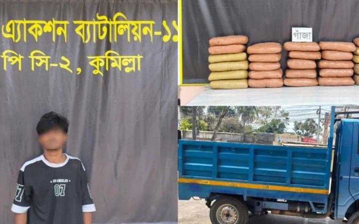 কুমিল্লায় ৫৩ কেজি গাঁজাসহ কারবারি গ্রেফতার