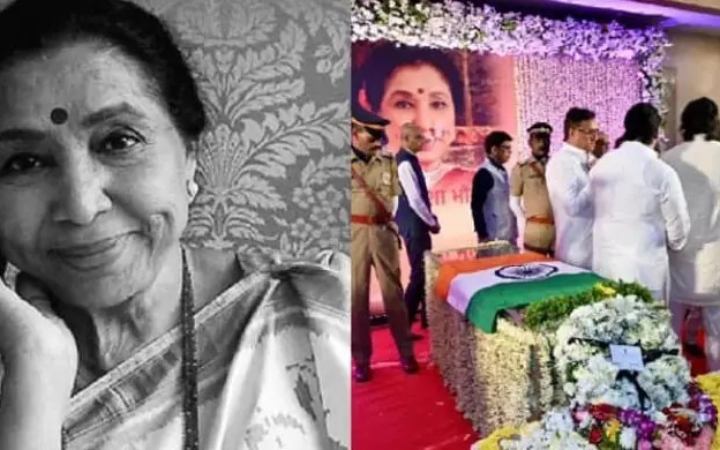 রাষ্ট্রীয় মর্যাদায় আশা ভোঁসলেকে বিদায়